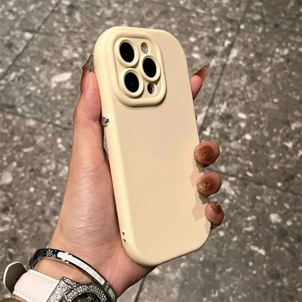 Candy Color Silicone Phone Cover For iPhone 11 15 14 13 12 14 Pro Max X XR Xs Max Camera Lens Shockproof Plain Soft TPU Cases