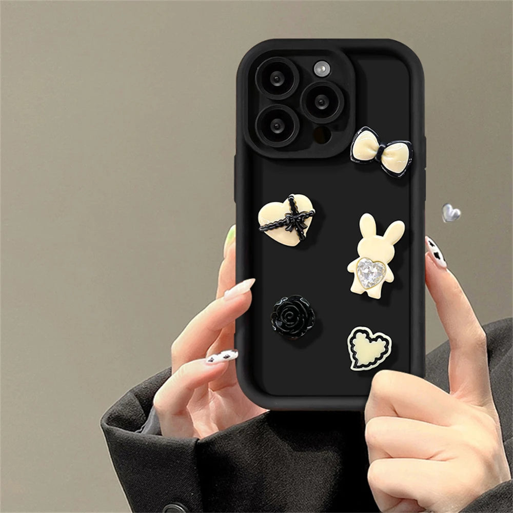Cute Fun 3D Ball Coffee Silicone Phone Case For iPhone 11 13 12 14 15 Pro Max 13 15 Pro XS XR XS 7 8  Max Korean Cartoon Cover