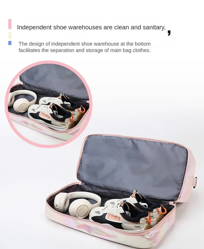 Women's Gym Travel Bag Large Capacity Handbag Shoulder Bag Casual Crossbody Luggage Bag Dry Wet Separation Sports Fitness Bag