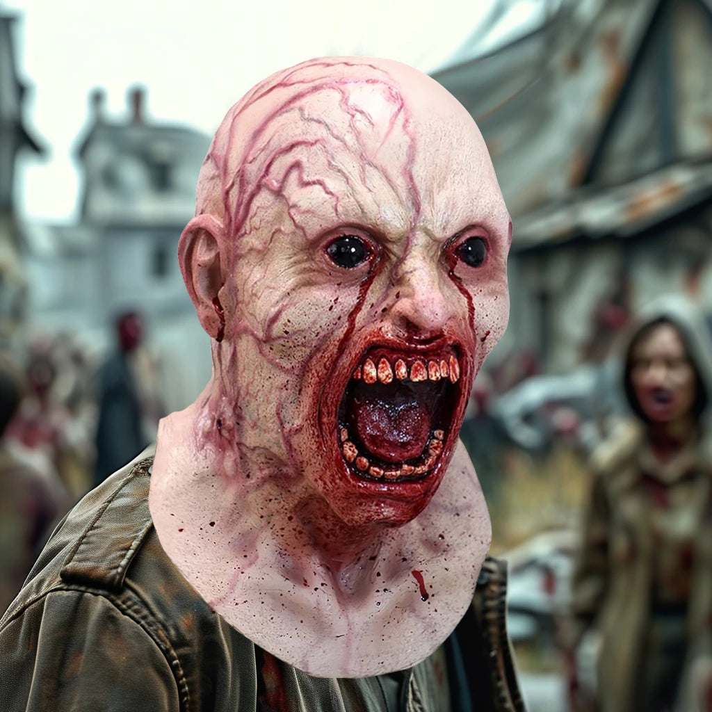 Halloween Bloody Zombie Horror Mask Prank Devil Monster Latex Masks Christmas Party Dress up Helmet Decor Gothic Cosplay Props