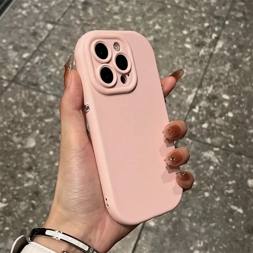 Candy Color Silicone Phone Cover For iPhone 11 15 14 13 12 14 Pro Max X XR Xs Max Camera Lens Shockproof Plain Soft TPU Cases