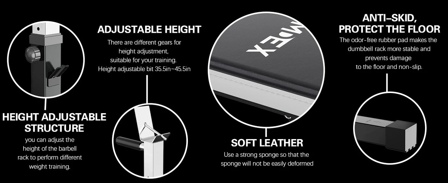 Weight Bench Press with Squat Rack Folding Multi-Function Dip Station for Full Body Workout Home Gym Strength