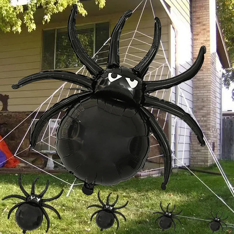 Large Spider Foil Balloons Halloween Black Spiders Happy Balloon Party Home Decoration Halloween Kids Toys Globe Photo Backdrop