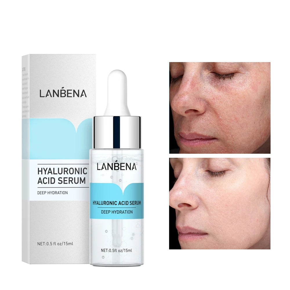 LANBENA 15ml Hyaluronic Acid Face Serum Deep Hydration Moisturizing Essence Skin Tightening Anti Aging Whitening Moisturizer
