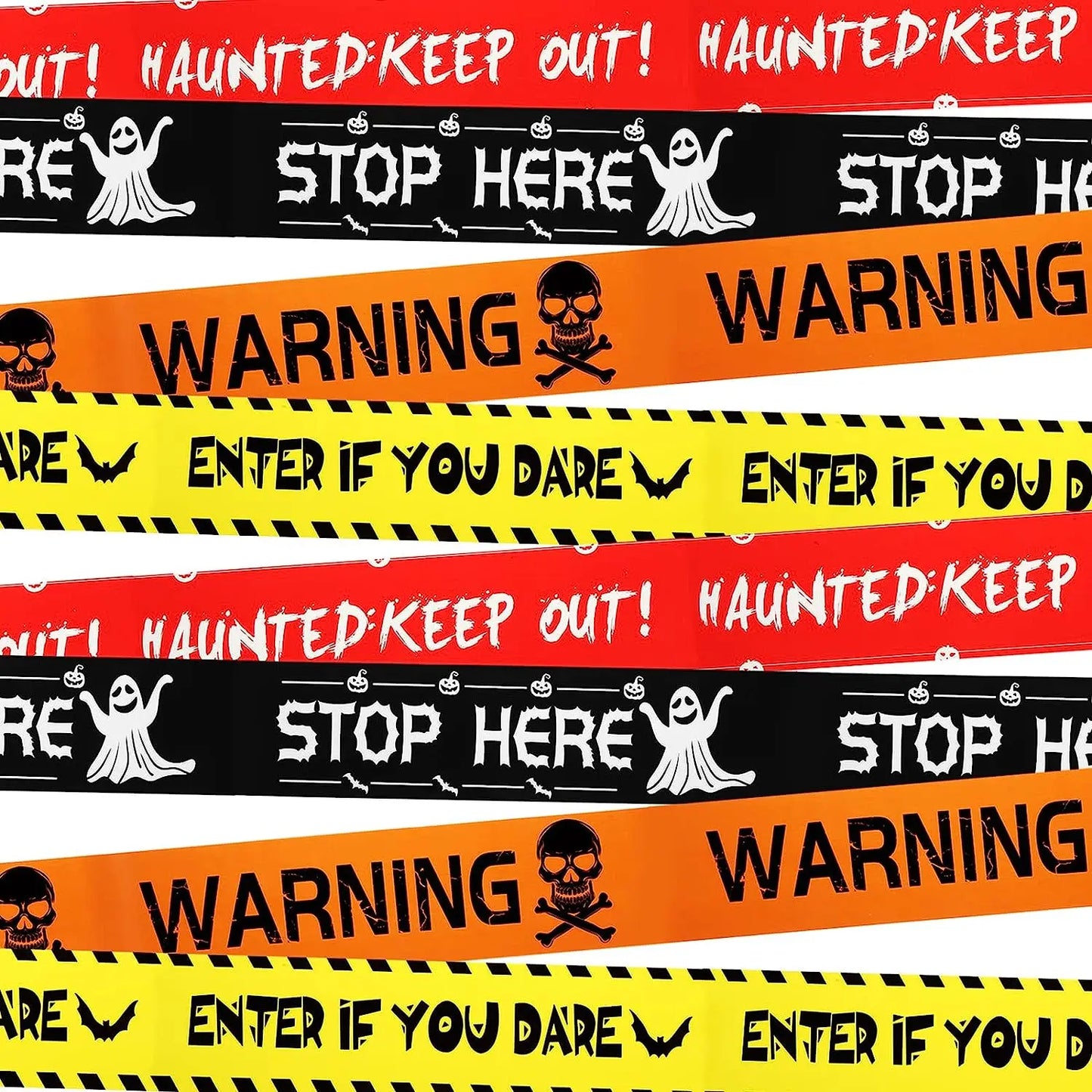 2024 Halloween Decoration Warning Tape Signs Halloween Prop Window Party Danger Warning Lline Halloween Decor Fright Tape Bundle