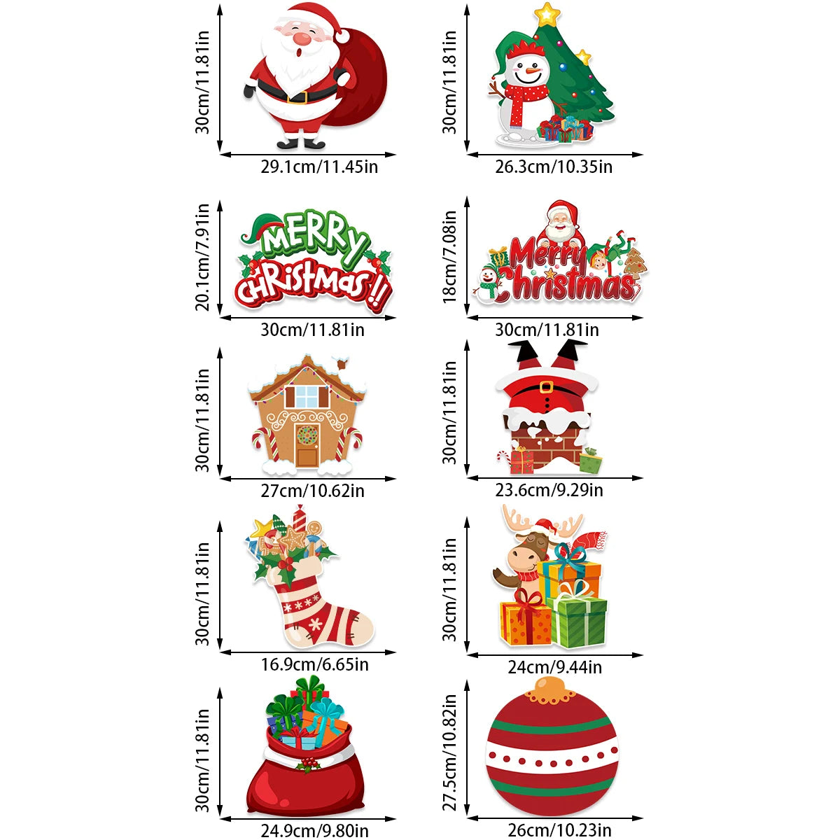 Christmas Door Hanging Banner Cute Christmas Porch Door Paper Banner Garland for Xmas Home Decorations New Year Party Supplies