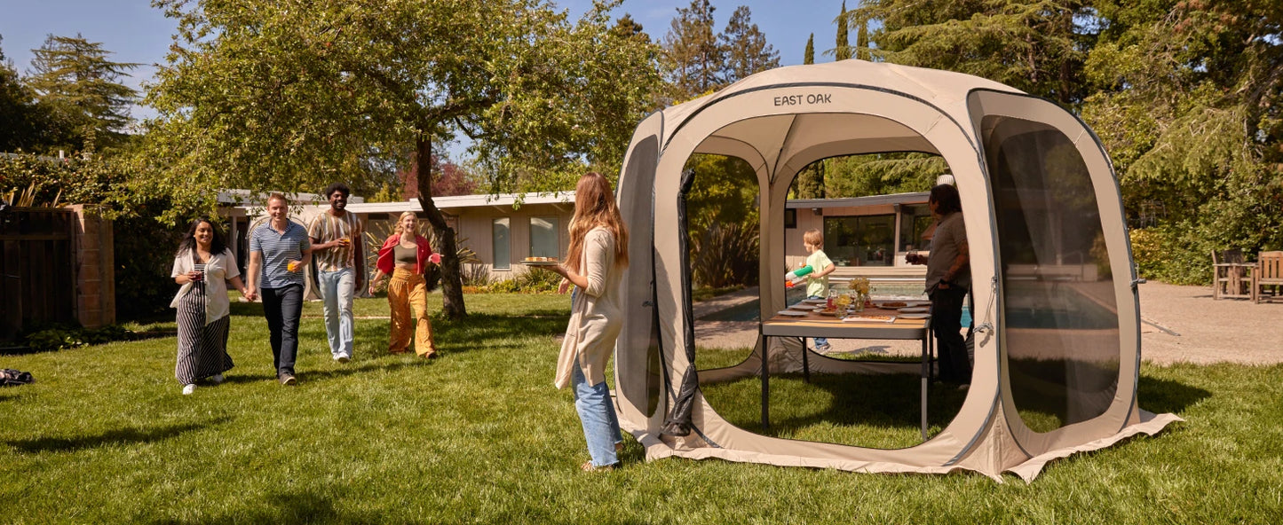 Screen House Tent Pop-Up, Portable Screen Room Canopy Instant Screen Tent 10 x 10 FT with Carry Bag for Patio, Backyard, Deck