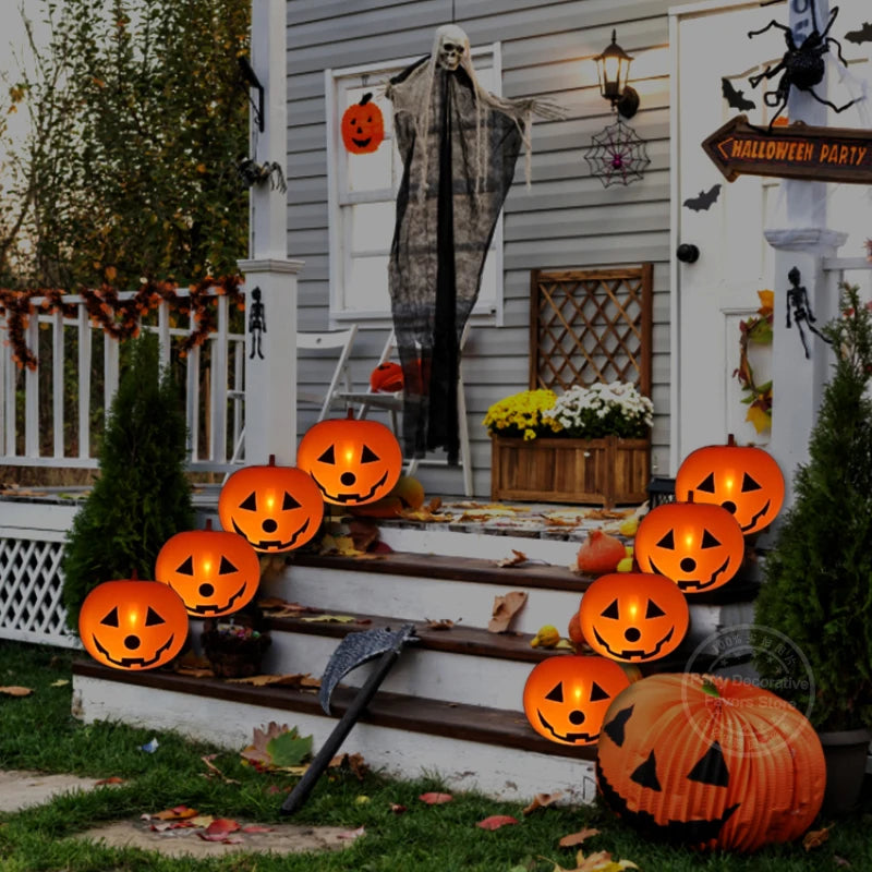 5Pcs Halloween LED Glowing Balloons Horror Ghost Pumpkin Latex Ballon Halloween Party Decorations for Home Indoor Outdoor Kids