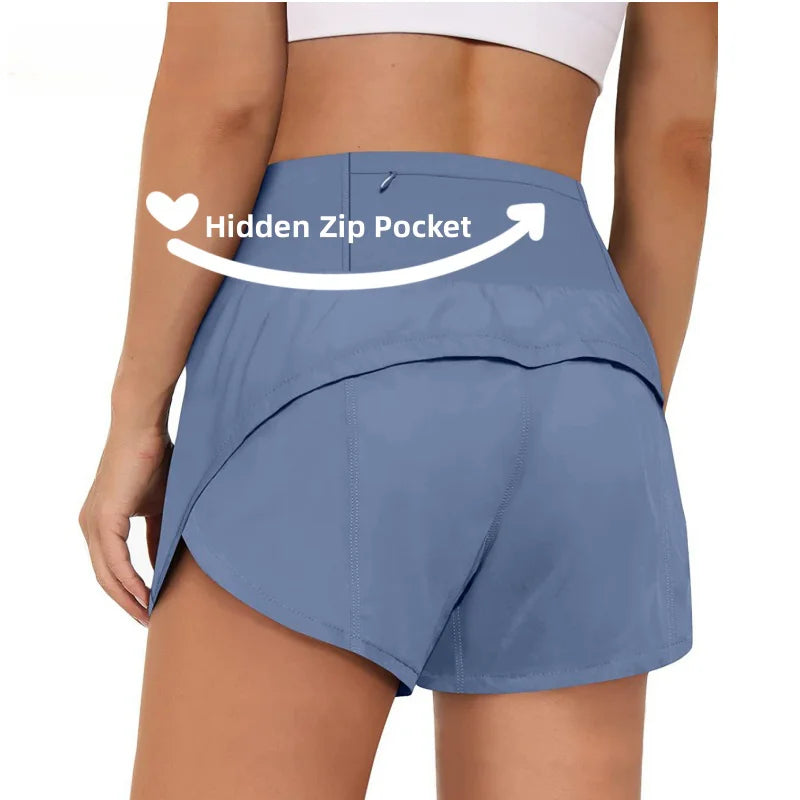 Fitness Shorts Sport For Women Yoga Tennis Wear Cycling Runing Bike High Waist Push Up Pocket Gym Short Outfit  Workout Clothing
