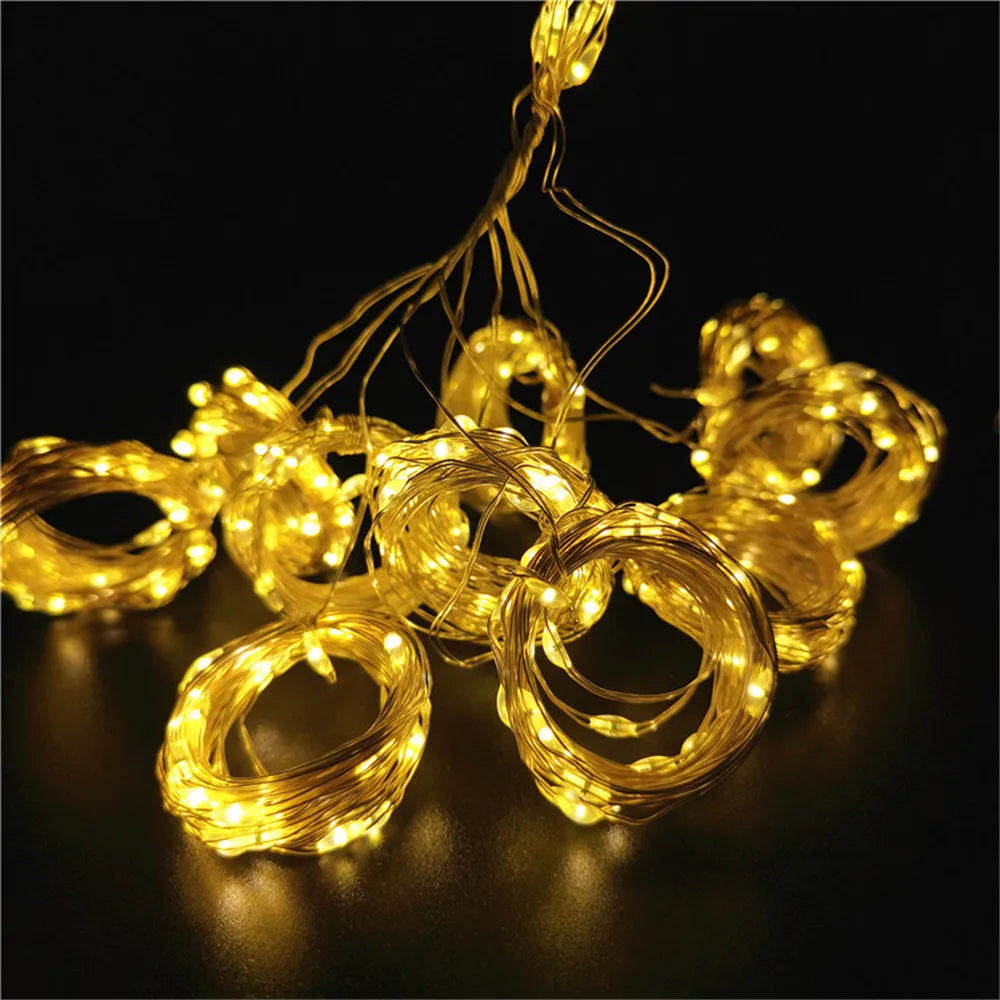 USB RGB Garland Curtain Festoon LED Lights Fairy Light Ramadan Christmas Tree Decoration 2024 Bedroom Room Decor Aesthetic