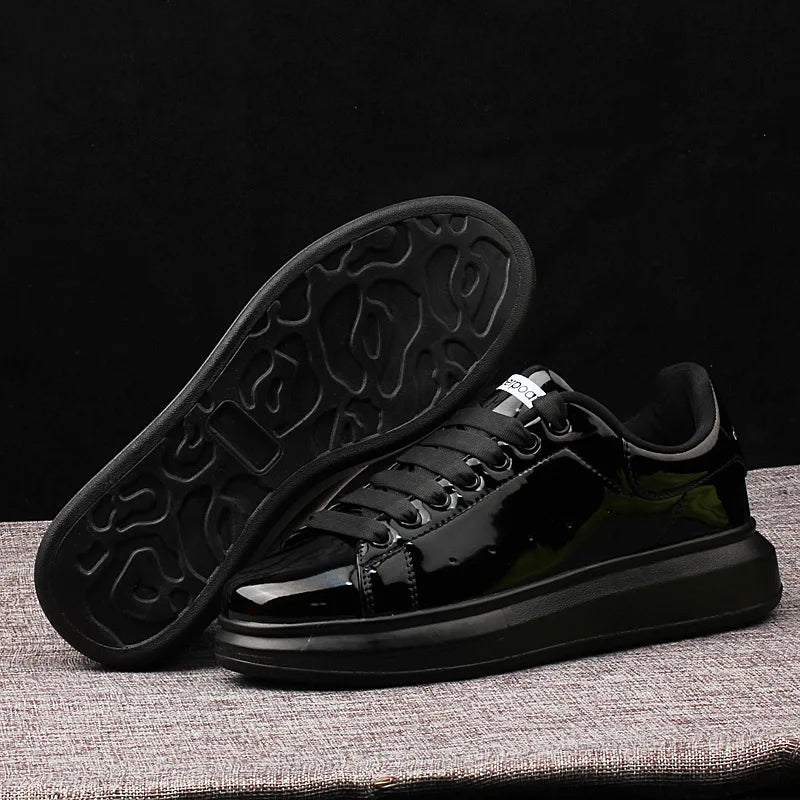 Sneaker Casual Men Women Designer Board Shoes Fashion Patent Leather Breathable Increased Internal Flat Platform White Shoes
