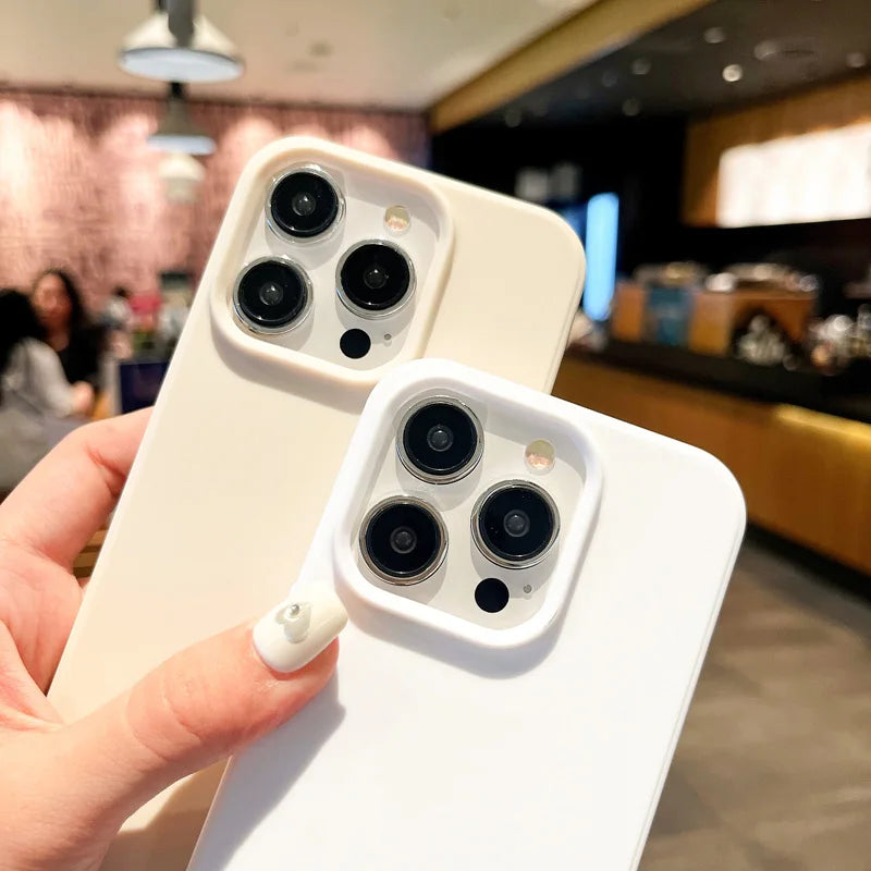 Fashion Candy Colors Soft Phone Case for IPhone 11 12 14 13 15 Pro Max 14Plus Camera Bumper Shock Protection Matte Cover Coque
