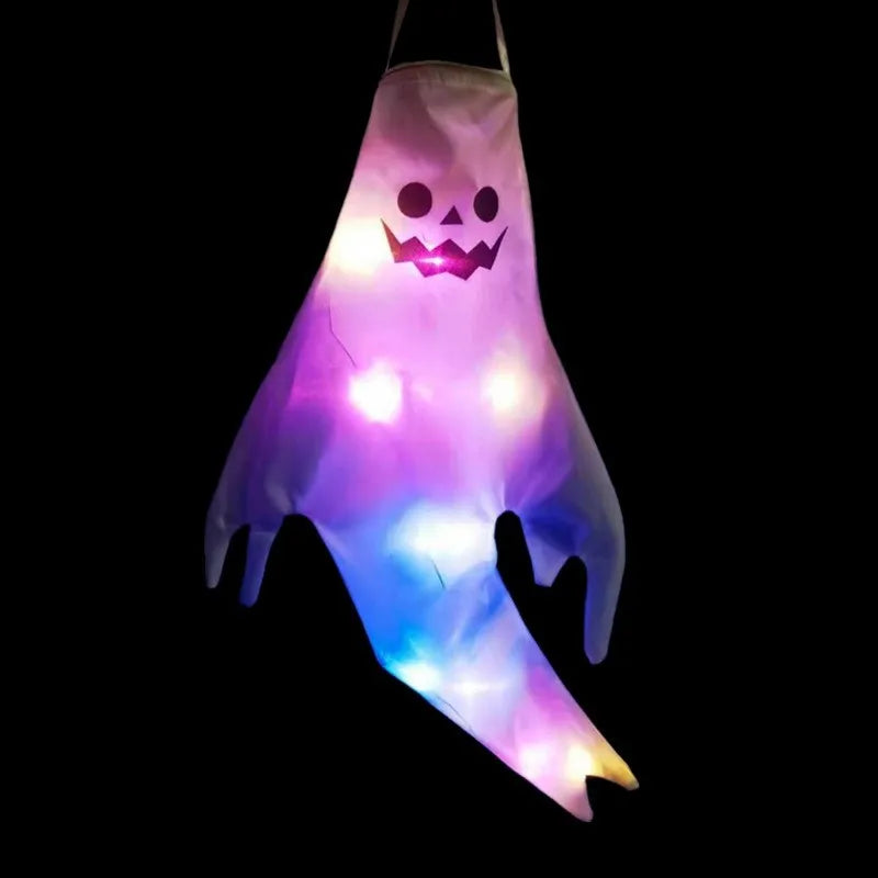 Halloween LED Large Outdoor Lights Hanging Ghost Lights Halloween Party Decoration Glow Ghost Lights Horror Props Bar Home Decor