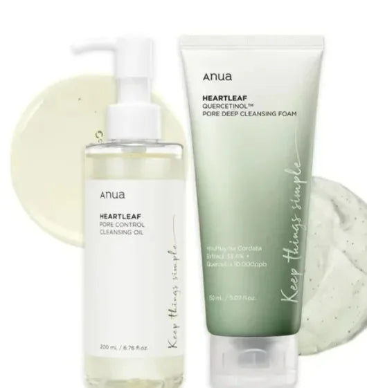 Korean Anua Heartleaf 77% Authentic Skin Care Moisturizing Toner Remover Serum Fades Fine Lines Deep Cleaning Facial Cleanser