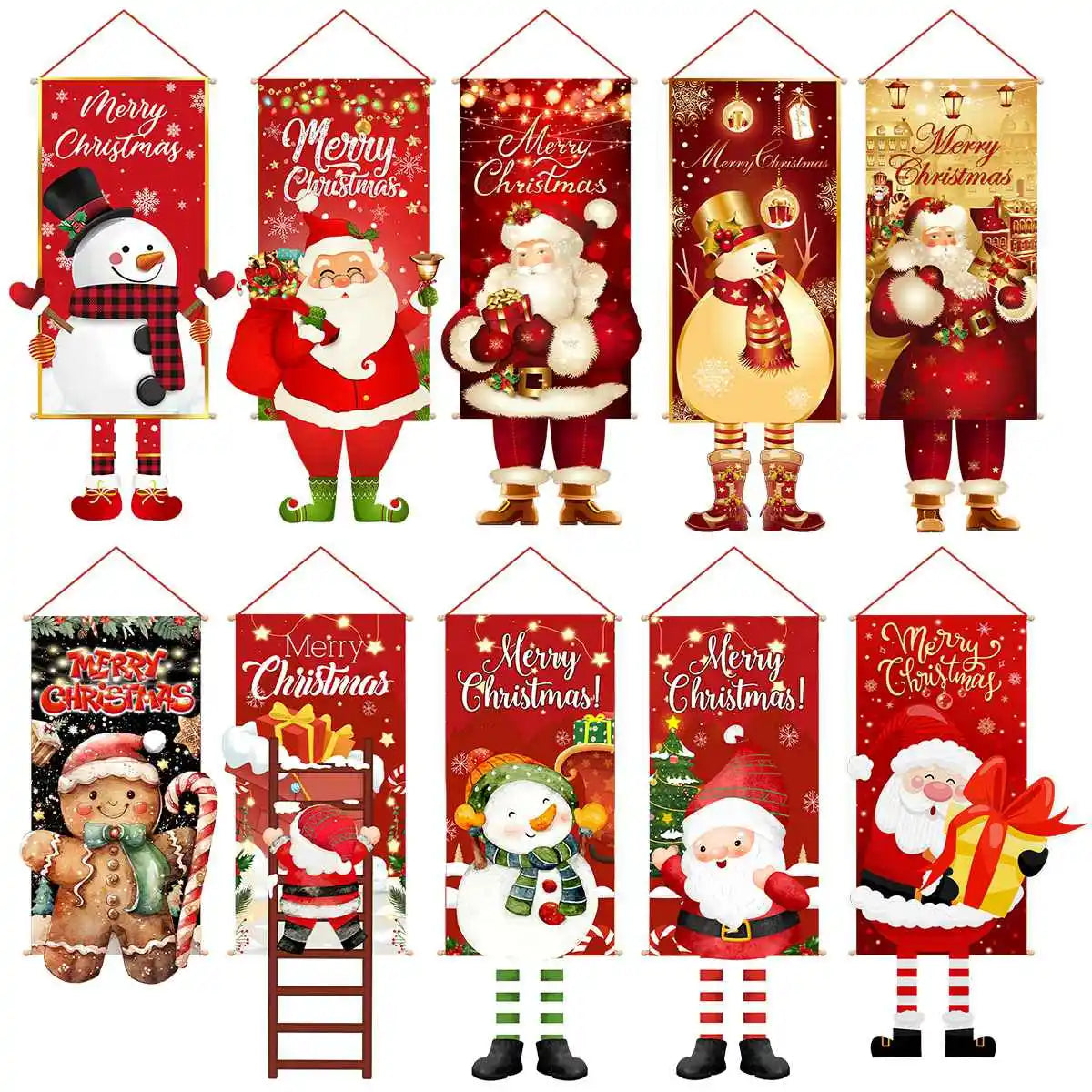 Christmas Hanging Flag Porch Door Banner Christmas Decorations For Home 2024 Ornaments Xmas Gifts Navidad  New Year Decor 2025