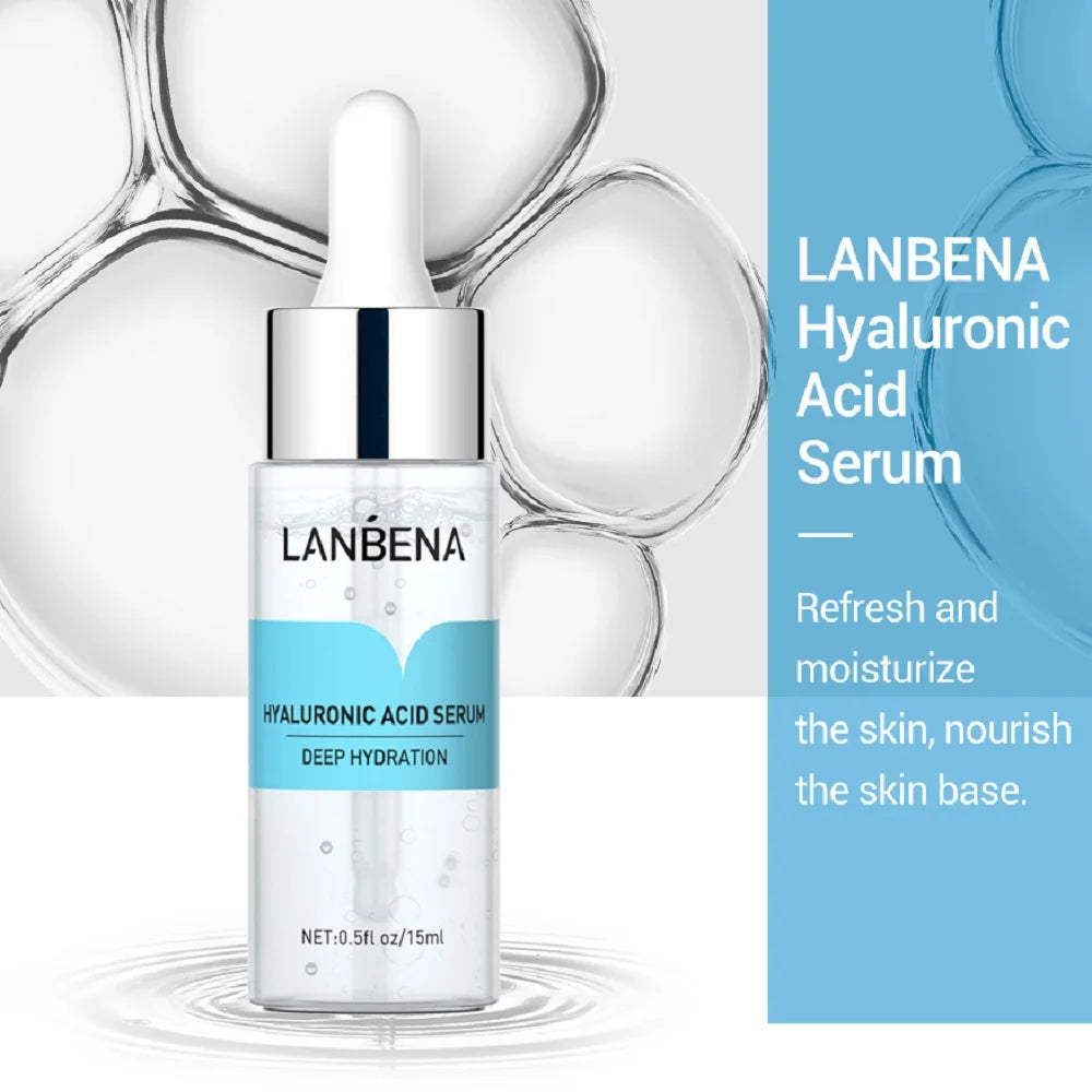 LANBENA 15ml Hyaluronic Acid Face Serum Deep Hydration Moisturizing Essence Skin Tightening Anti Aging Whitening Moisturizer