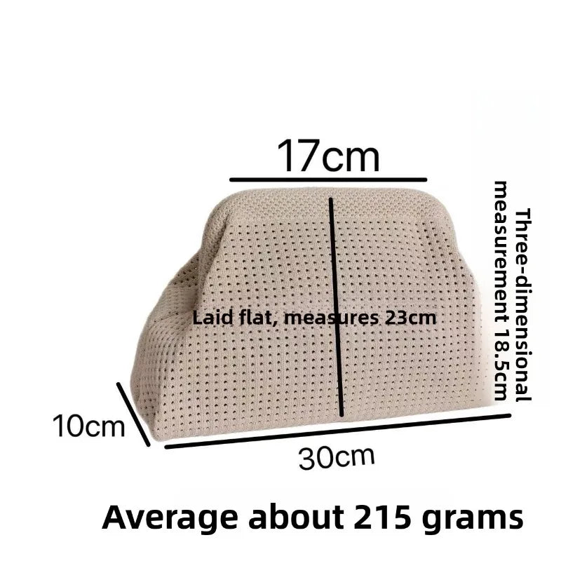 Trendy Knitted Clip Bag Versatile Large Capacity Suitable for Storage Bags New High-end Pattern Clutch Bag Love Knitted Hand