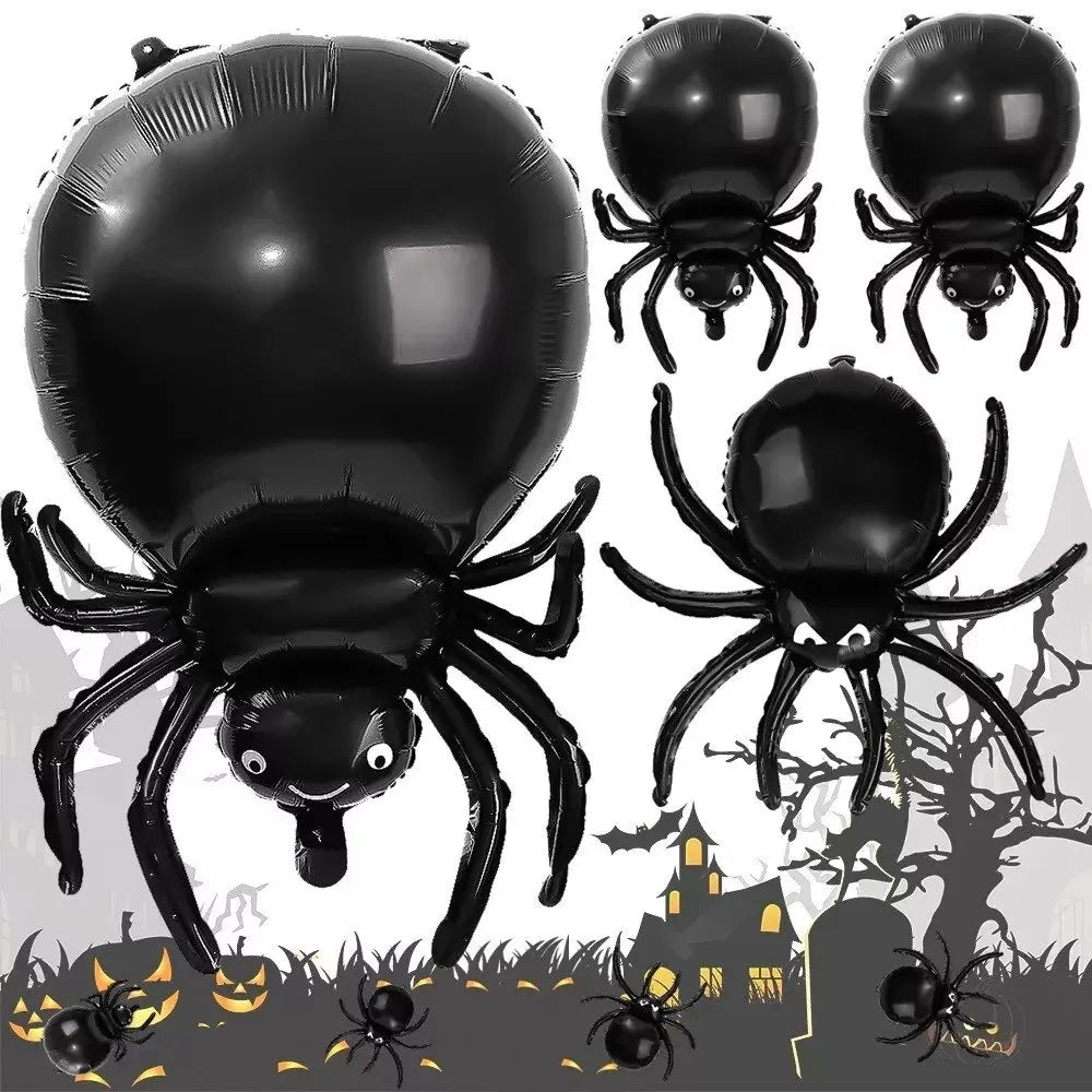 Large Spider Foil Balloons Halloween Black Spiders Happy Balloon Party Home Decoration Halloween Kids Toys Globe Photo Backdrop