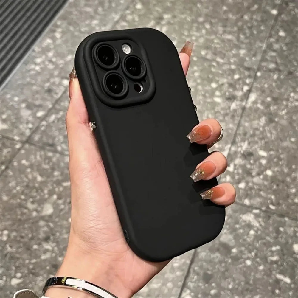 Candy Color Silicone Phone Cover For iPhone 11 15 14 13 12 14 Pro Max X XR Xs Max Camera Lens Shockproof Plain Soft TPU Cases