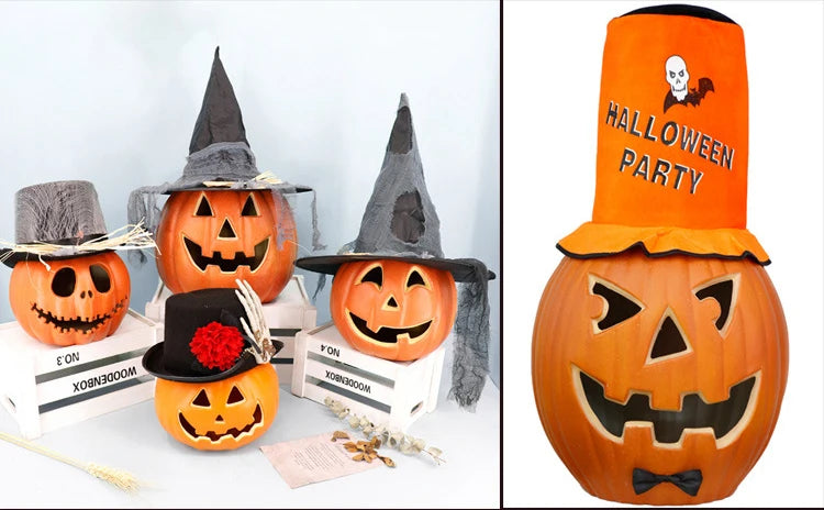 Halloween Decoration Scream Pumpkin Led Festival Accessories Decorations Bright Materials Ring Light Fairy Lights Night Outdoor