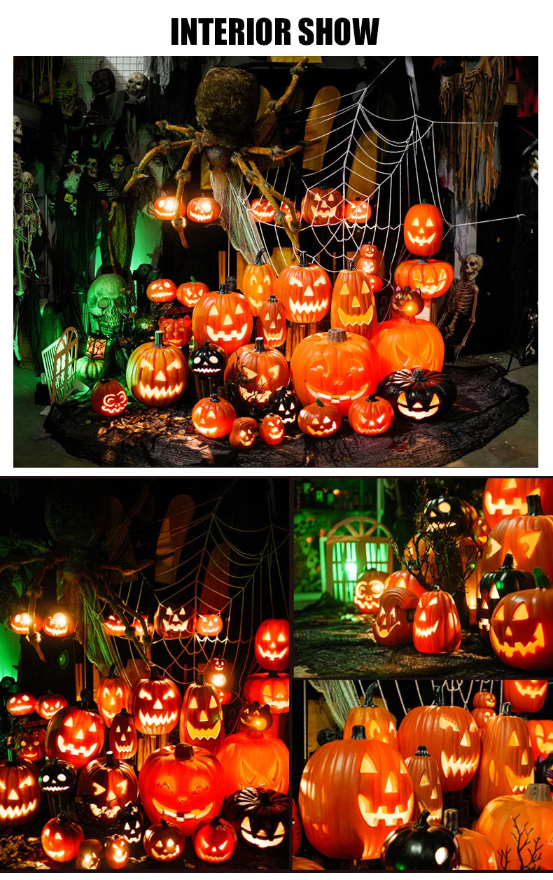 Halloween Decoration Scream Pumpkin Led Festival Accessories Decorations Bright Materials Ring Light Fairy Lights Night Outdoor
