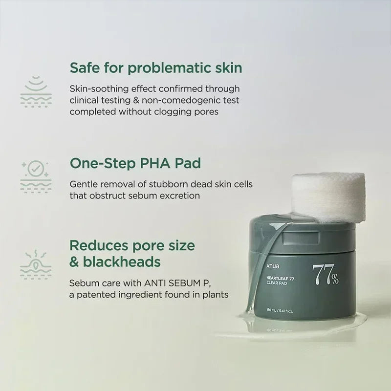 Heartleaf Anua 77% Serum Set Anti-aging Peach Essence Moisturizing Emulsion Fade Fine Lines Toner Deep Cleaning Facial Skin Care