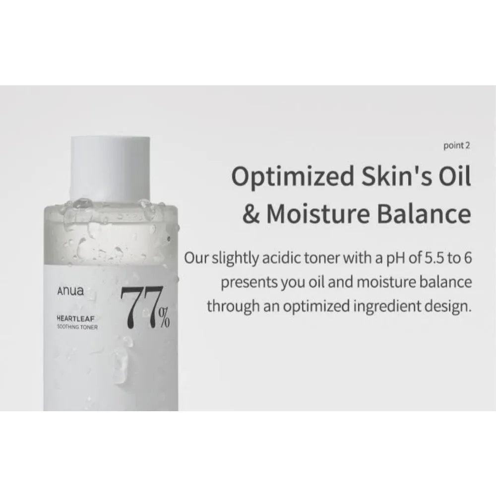 Anua Heartleaf 77% Toner Moisturizing Makeup Remover Lotion Oil Control Remove Blackheads Deep Cleansing Facial