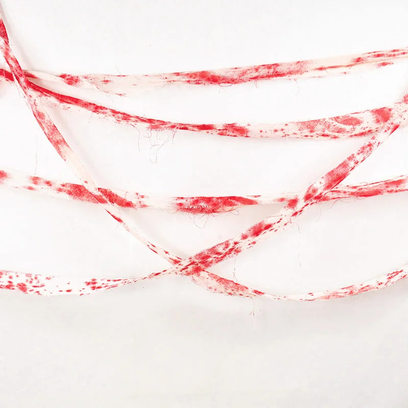 3m/5m Halloween Bloody Gauze Bandage Warning Isolation Belt Horror Props For Halloween Party Haunted House Home Scene Decoration