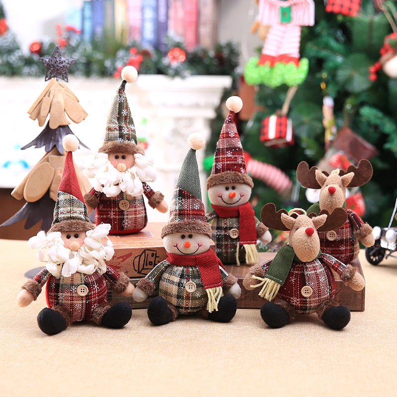 Santa Snowman Doll Chirstmas Decorations Pendant Cute Claus Elk Doll Christmas Ornaments Xmas Navidad Gifts Happy New Year 2025