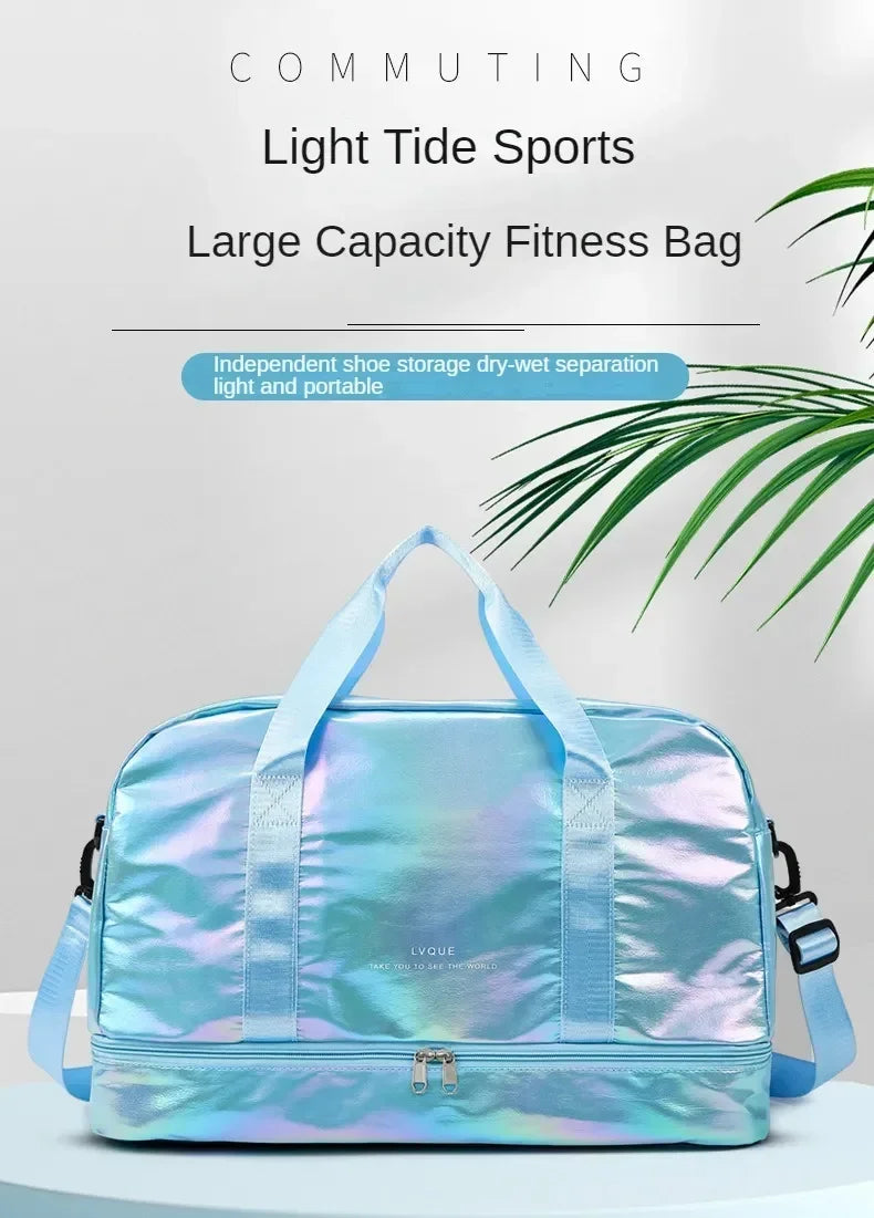 Women's Gym Travel Bag Large Capacity Handbag Shoulder Bag Casual Crossbody Luggage Bag Dry Wet Separation Sports Fitness Bag