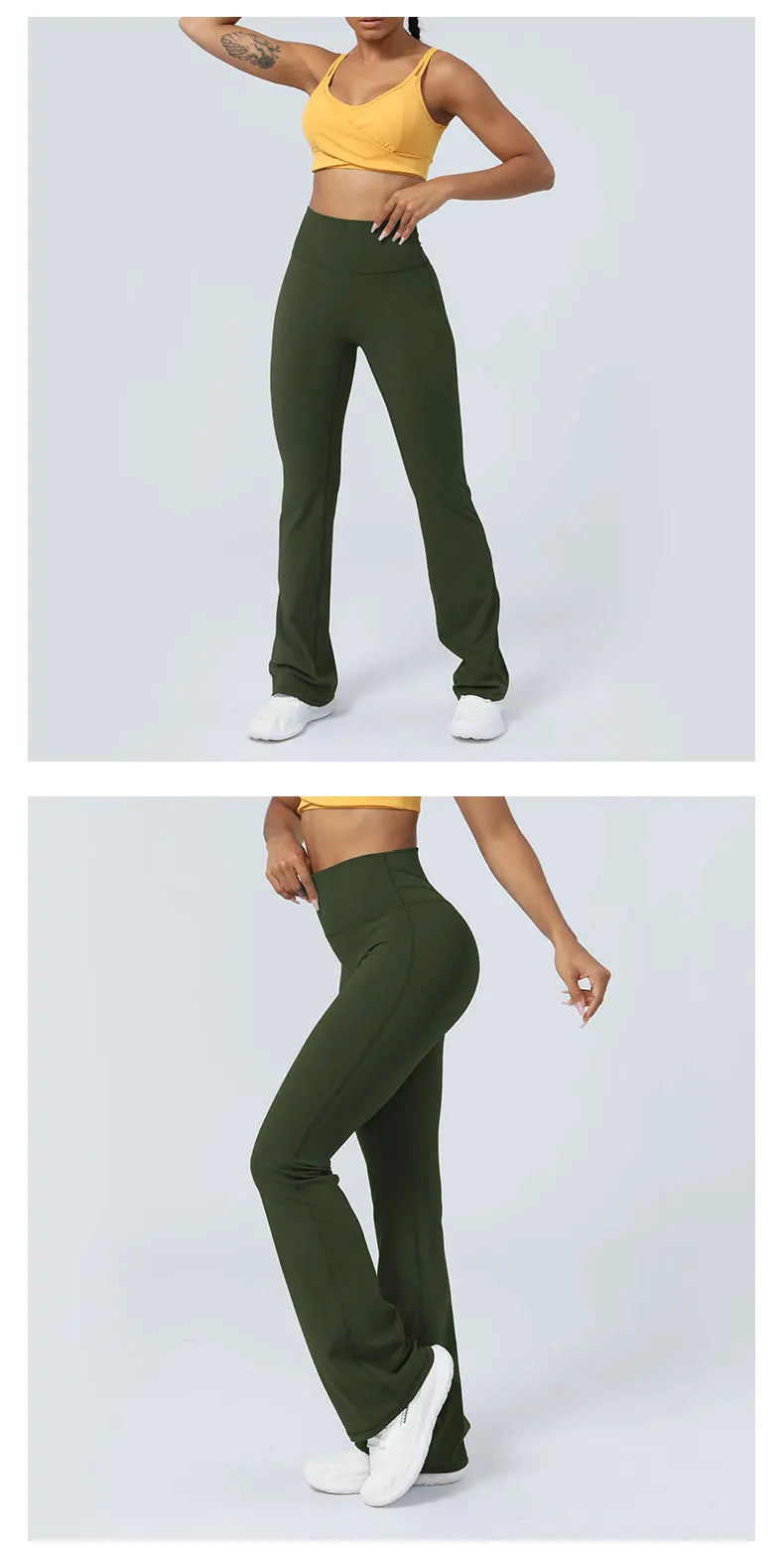 Women Yoga Flare Leggings High Waist Dance Pilates Fitness Gym Buttock Lifting Workout Wide-Leg Pants Outdoor Train Sport Tights