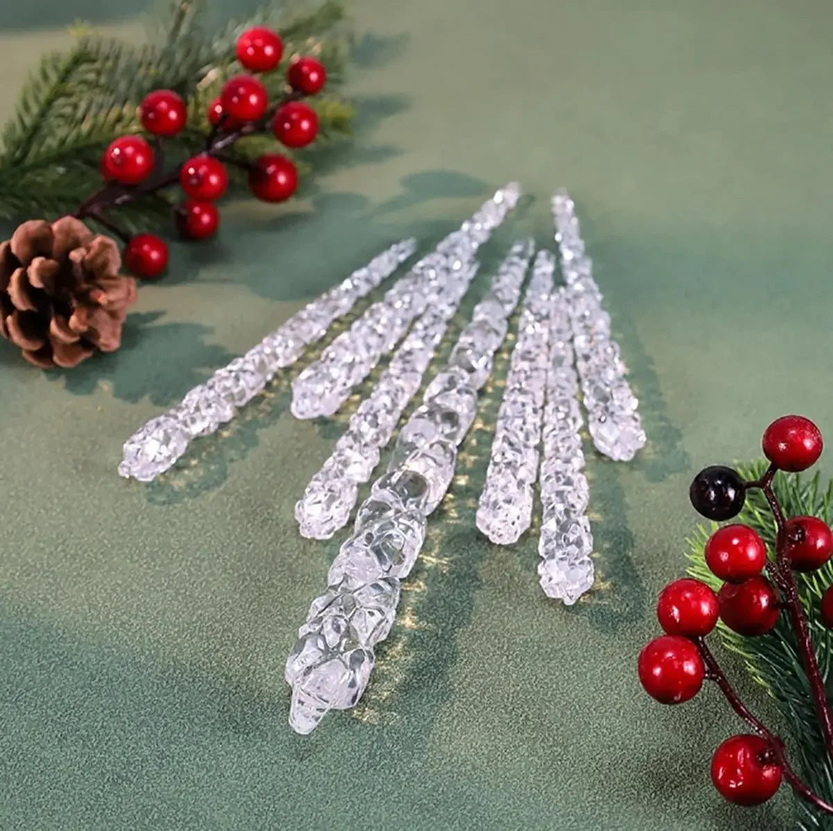 Acrylic Snowflake Drop Icicle Pendants Christmas Clear Crystal Ornaments Xmas Tree Hanging Pendants Home Party Decor New Year
