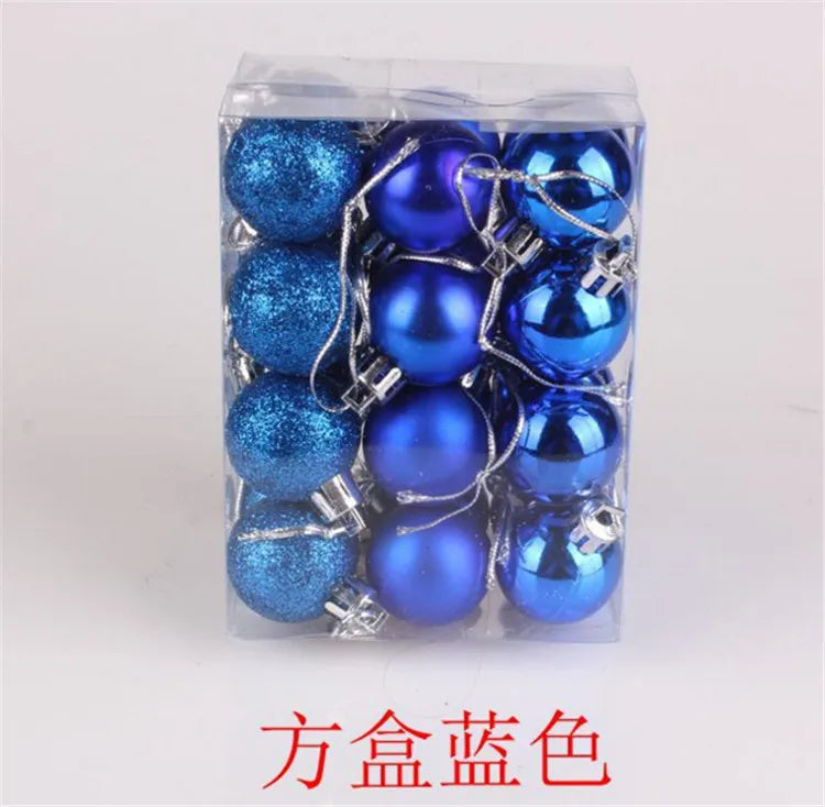 24Pcs Christmas Balls Ornament Plastic Christmas Tree Gold Red Pink Ball Pendant Hanging Decor Christmas Decoration 2024 Navidad