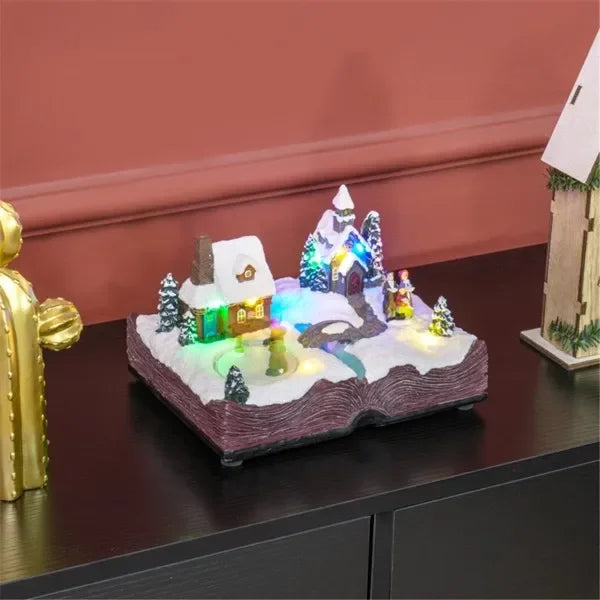 A biblical Christmas town with 10 built-in LED lights to create a romantic atmosphere that can loop eight different songs