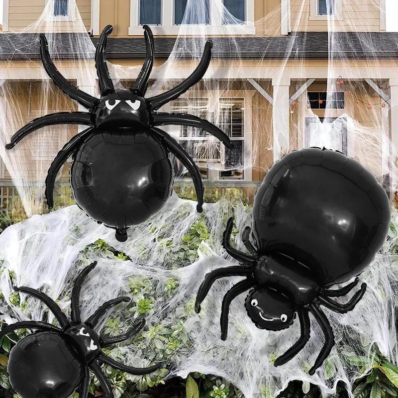 Large Spider Foil Balloons Halloween Black Spiders Happy Balloon Party Home Decoration Halloween Kids Toys Globe Photo Backdrop