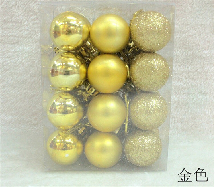 24Pcs Christmas Balls Ornament Plastic Christmas Tree Gold Red Pink Ball Pendant Hanging Decor Christmas Decoration 2024 Navidad