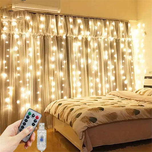 USB RGB Garland Curtain Festoon LED Lights Fairy Light Ramadan Christmas Tree Decoration 2024 Bedroom Room Decor Aesthetic