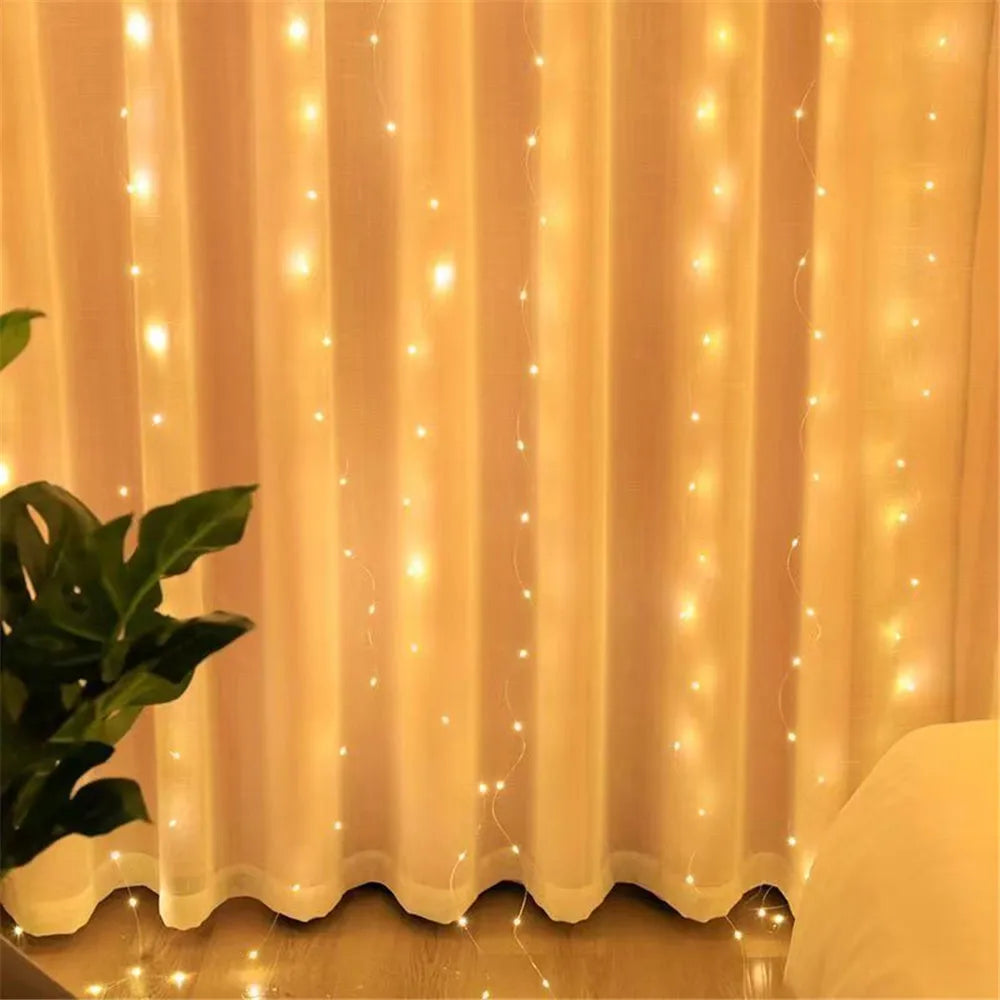 USB RGB Garland Curtain Festoon LED Lights Fairy Light Ramadan Christmas Tree Decoration 2024 Bedroom Room Decor Aesthetic