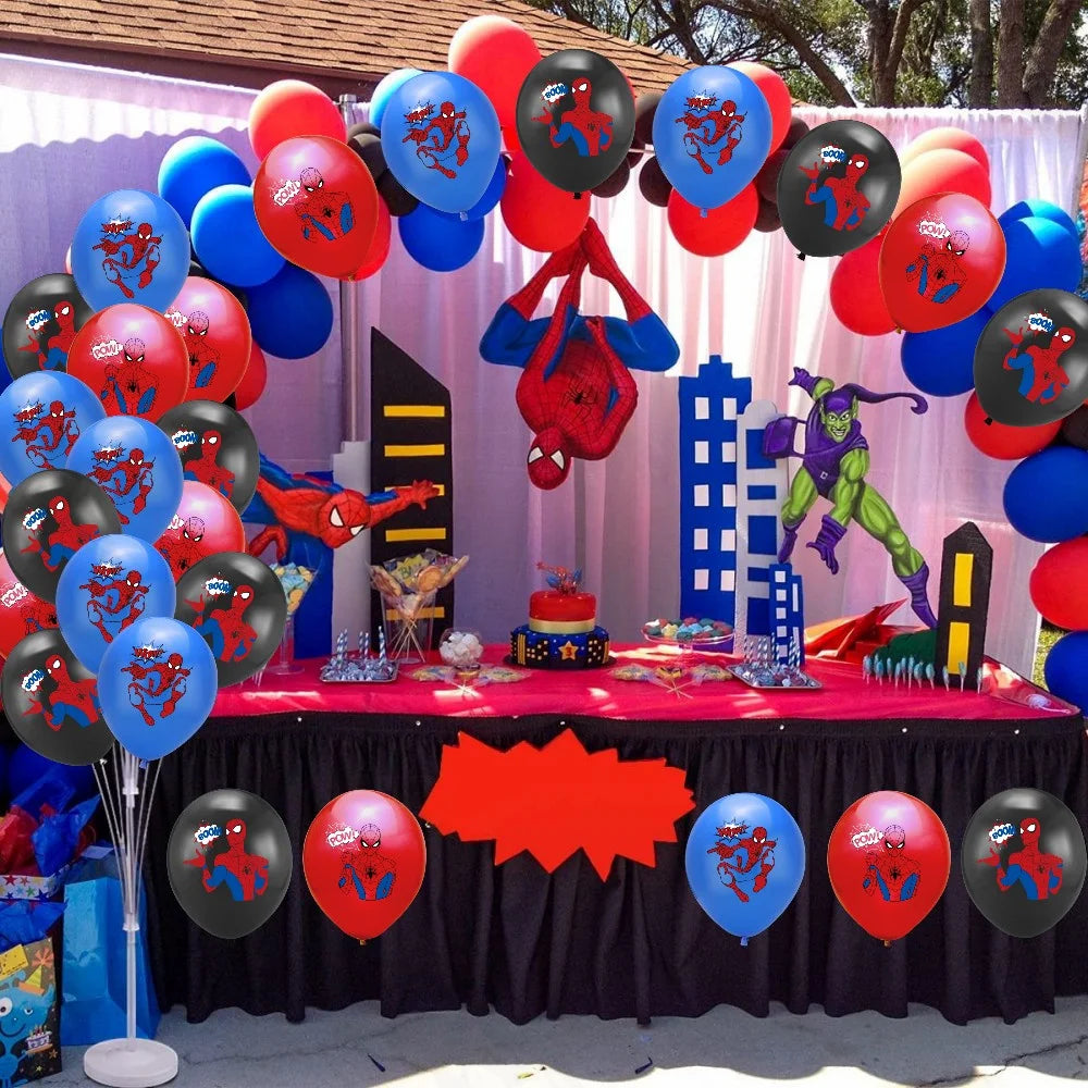 Spiderman Balloons Party Supplies Latex Balloon Kids Cartoon Spider Float Globe Superhero Birthday Party Decoration 12pcs/Lot