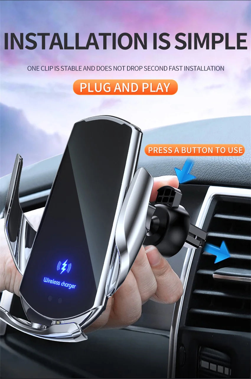 30W Car Wireless Charger Magnetic Automatic Car Mount Phone Holder Mobile Phone Accessrios Infrared Induction Fast Charging