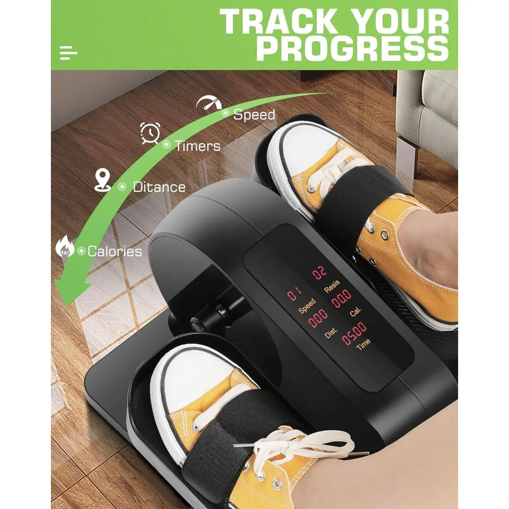 Under Desk Elliptical Machine,Ellipse Leg Exerciser,Dual Mode Resistance/Speed Adjustable Motorized Bike Pedal Exerciser