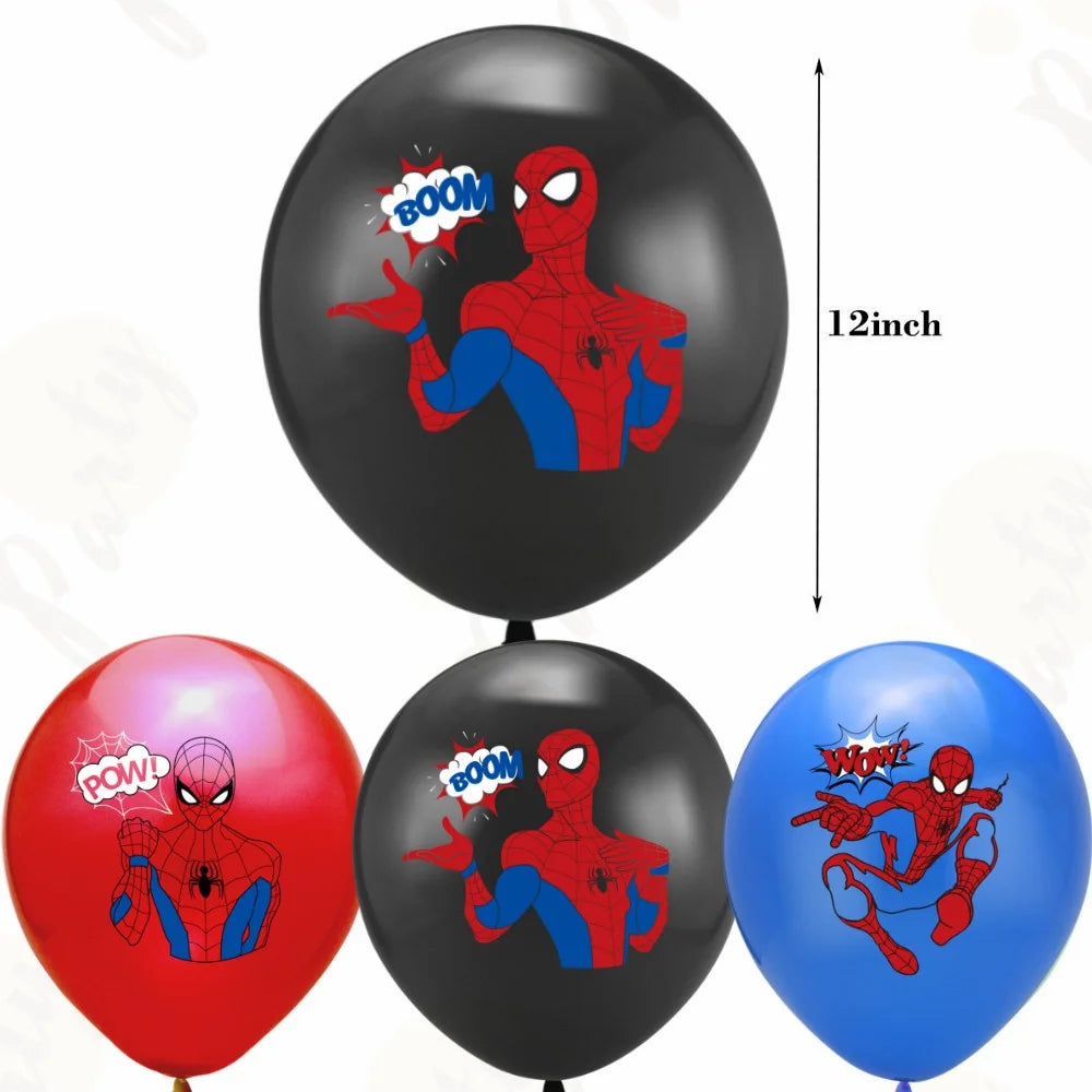 Spiderman Balloons Party Supplies Latex Balloon Kids Cartoon Spider Float Globe Superhero Birthday Party Decoration 12pcs/Lot