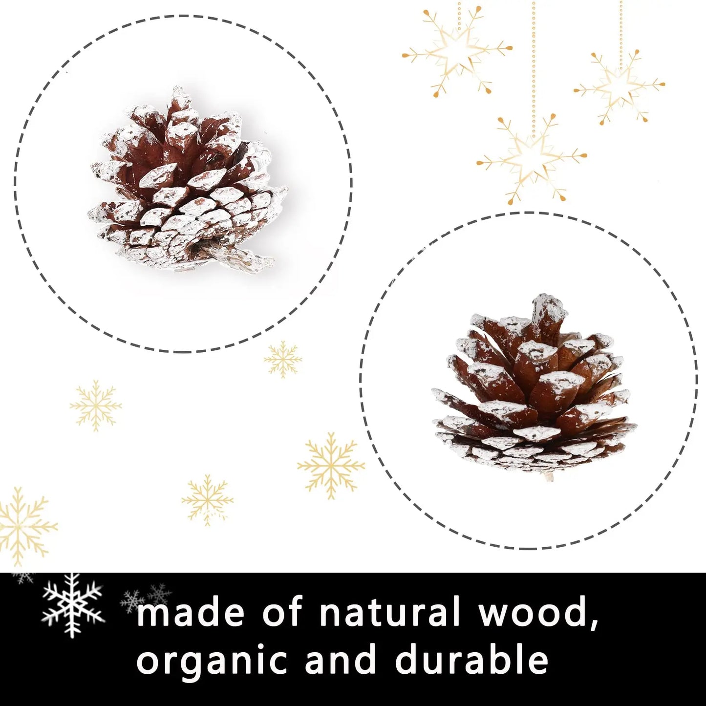 Christmas Pine Cones Berry Set Snow Pinecones Pendant Ornament for DIY Crafts Home Decorations Xmas Tree Hanging Gift Party Supp