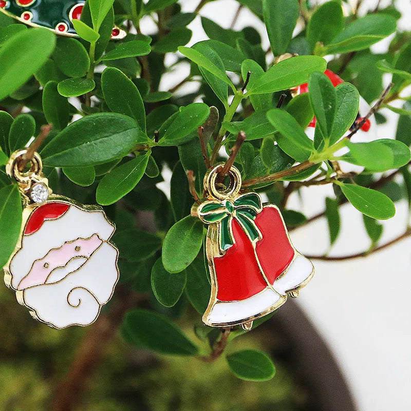 (20Pcs/pack)Mixed Metal Pendants Christmas Mini Decoration Semi-finished  Crafts Xmas Christmas Tree Elements Hanging DIY