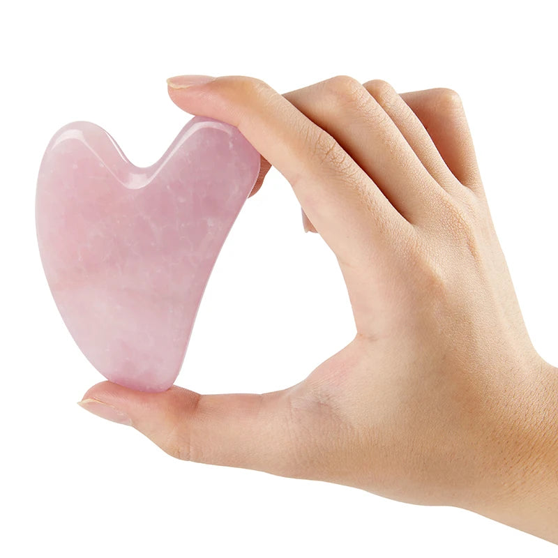 Rose Quartz Natural Jade Guasha Slimming Face Massager Lifting Tool Facial Skin Massage Beauty Spa Care for Face Neck Back Body