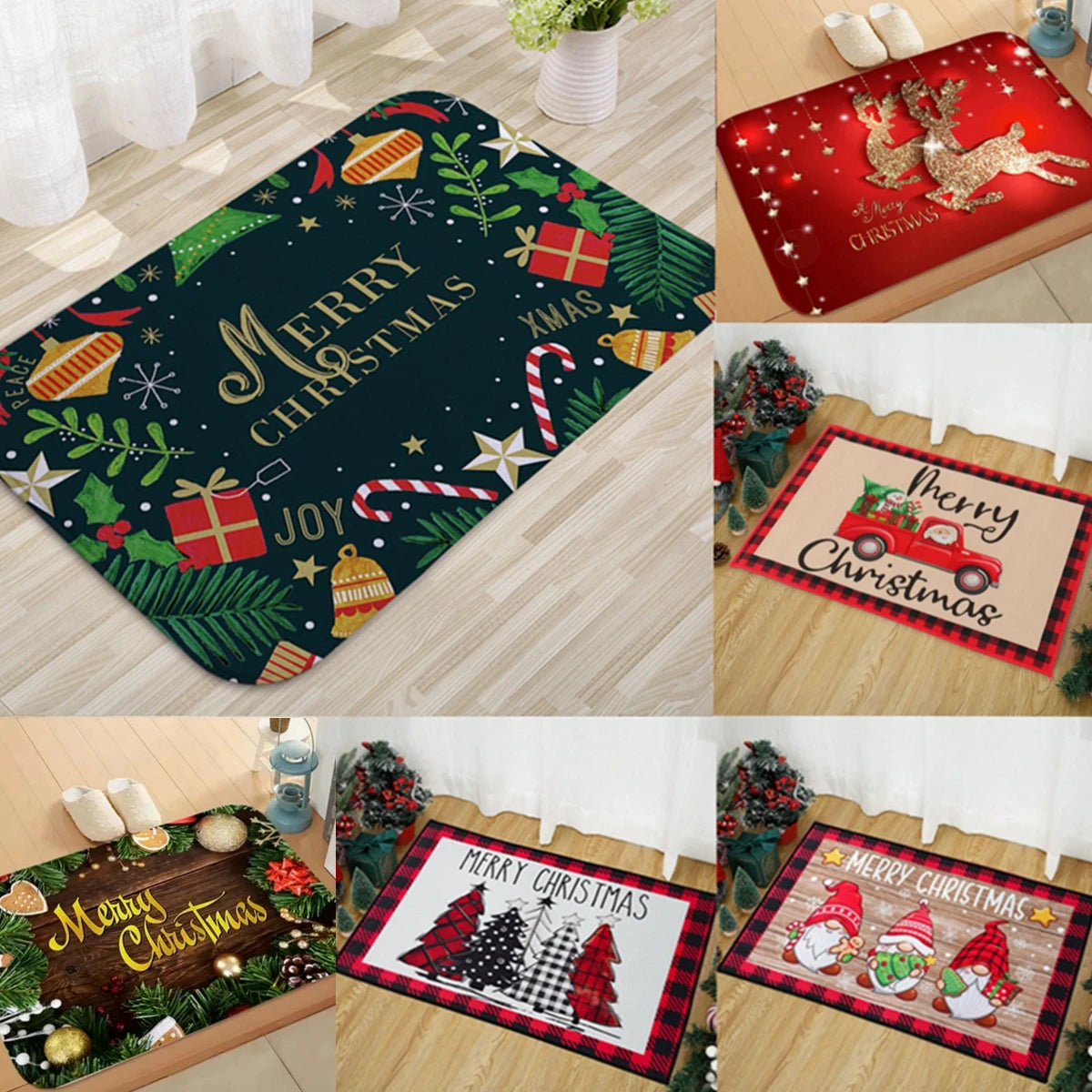 Christmas Door Mat Santa Claus Carpet Marry Christmas Decorations For Home 2024 Xmas Ornament Gifts Navidad Natal New Year 2025