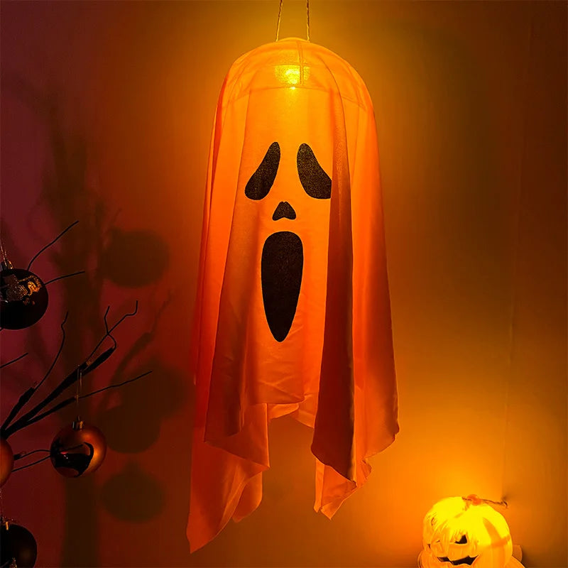 Halloween LED Glow Ghost Lights for Home Indoor Outdoor Hanging Decoration Haunted House Horror Props Bar Supplies 2024 New