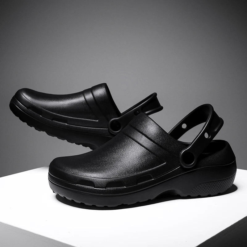 Summer Men Sandals Casual Slippers Waterproof Oilproof nurse Chef shoes Breathable Lightweight Garden Sandals Beach Aqua Shoes