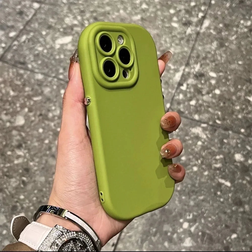 Candy Color Silicone Phone Cover For iPhone 11 15 14 13 12 14 Pro Max X XR Xs Max Camera Lens Shockproof Plain Soft TPU Cases