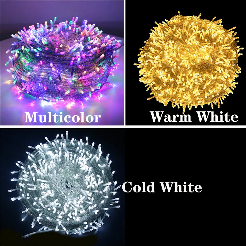 2M-100M Fairy Lights Led String Garland Christmas Light Waterproof Outdoor Indoor For Tree Street Wedding Party 2024 Decoration
